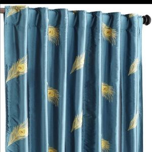 Pier 1 blue peacock feather curtain panels